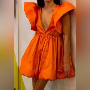 Party Dress Orange Butterfly Dress Short